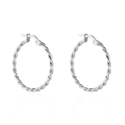 Créoles Argent Blanc Abie