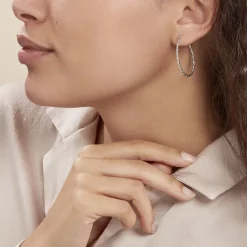 Créoles Argent Blanc Abie