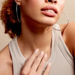 Créoles Argent Blanc Agathe