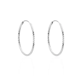 Créoles Argent Blanc Agathe