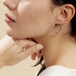 Créoles Argent Blanc Agathe