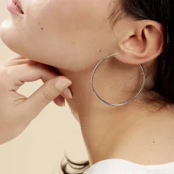 Créoles Argent Blanc Agathe