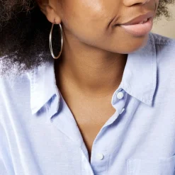 Créoles Argent Blanc Anne