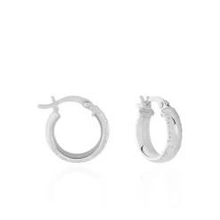 Créoles Argent Blanc Ava