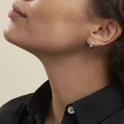 Créoles Argent Blanc Ava