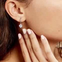 Créoles Argent Blanc Dahud Oxydes De Zirconium