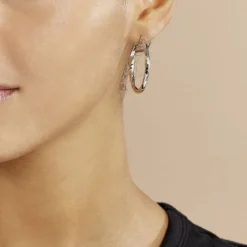 Créoles Argent Blanc Diane