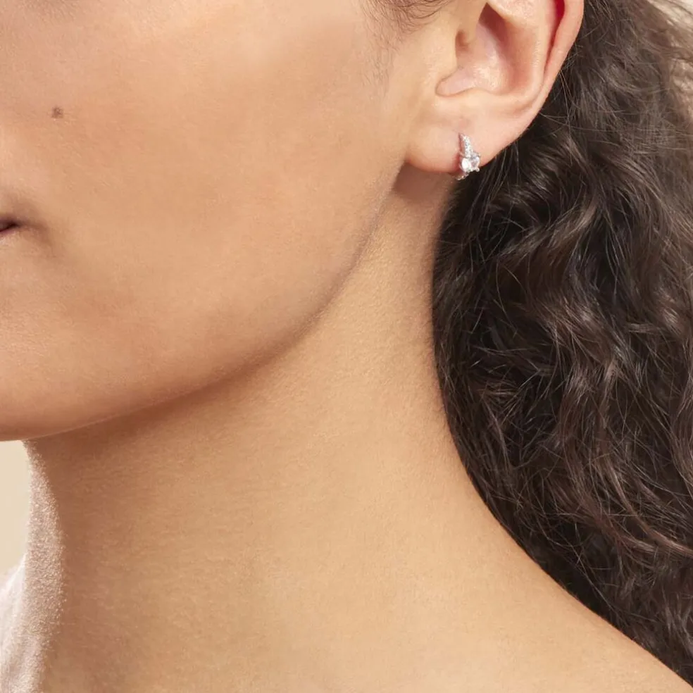 Créoles Argent Blanc Gregh Oxydes De Zirconium