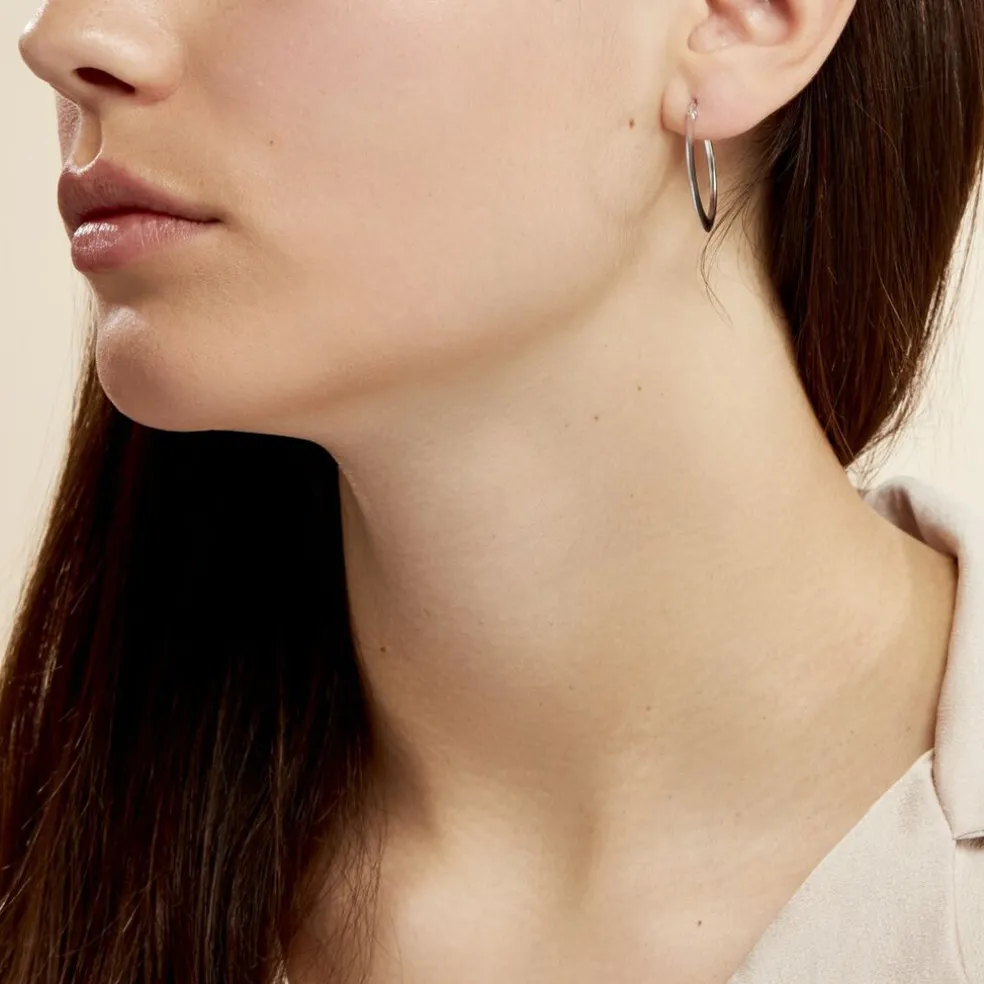 Créoles Argent Blanc Hally