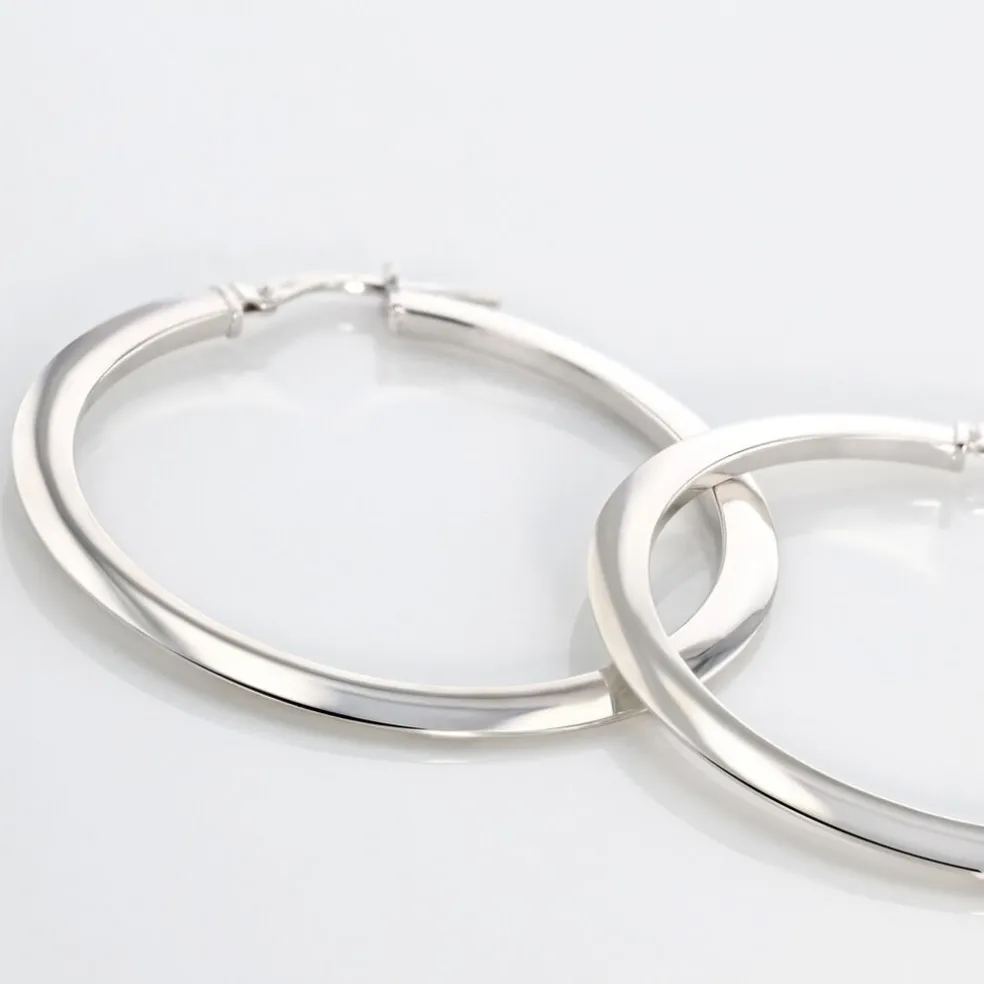 Créoles Argent Blanc Hally