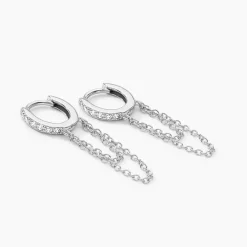 Créoles Argent Blanc Ibai Oxydes De Zirconium