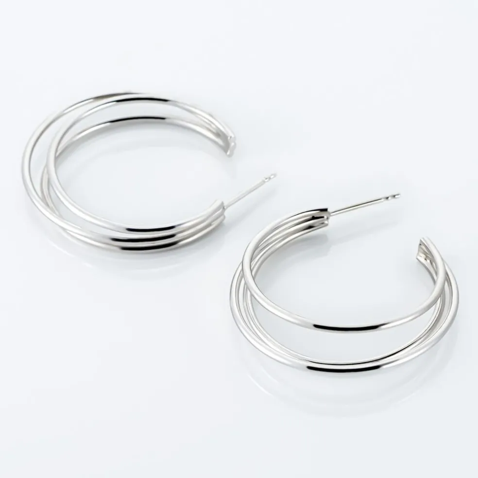 Créoles Argent Blanc Jukka