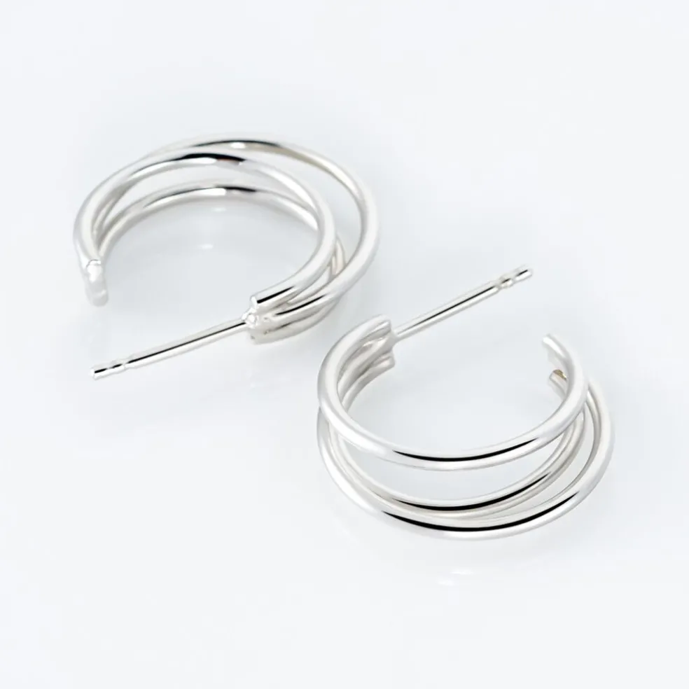 Créoles Argent Blanc Jukka