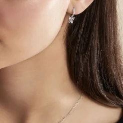 Créoles Argent Blanc Karitate Oxydes De Zirconium