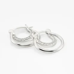 Créoles Argent Blanc Linnette Oxydes De Zirconium