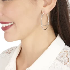 Créoles Argent Blanc Marjorie