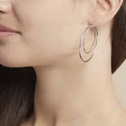 Créoles Argent Blanc Marjorie