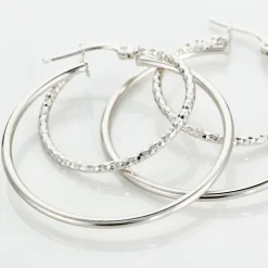 Créoles Argent Blanc Marjorie