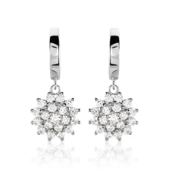 Créoles Argent Blanc Maximille Oxydes De Zirconium