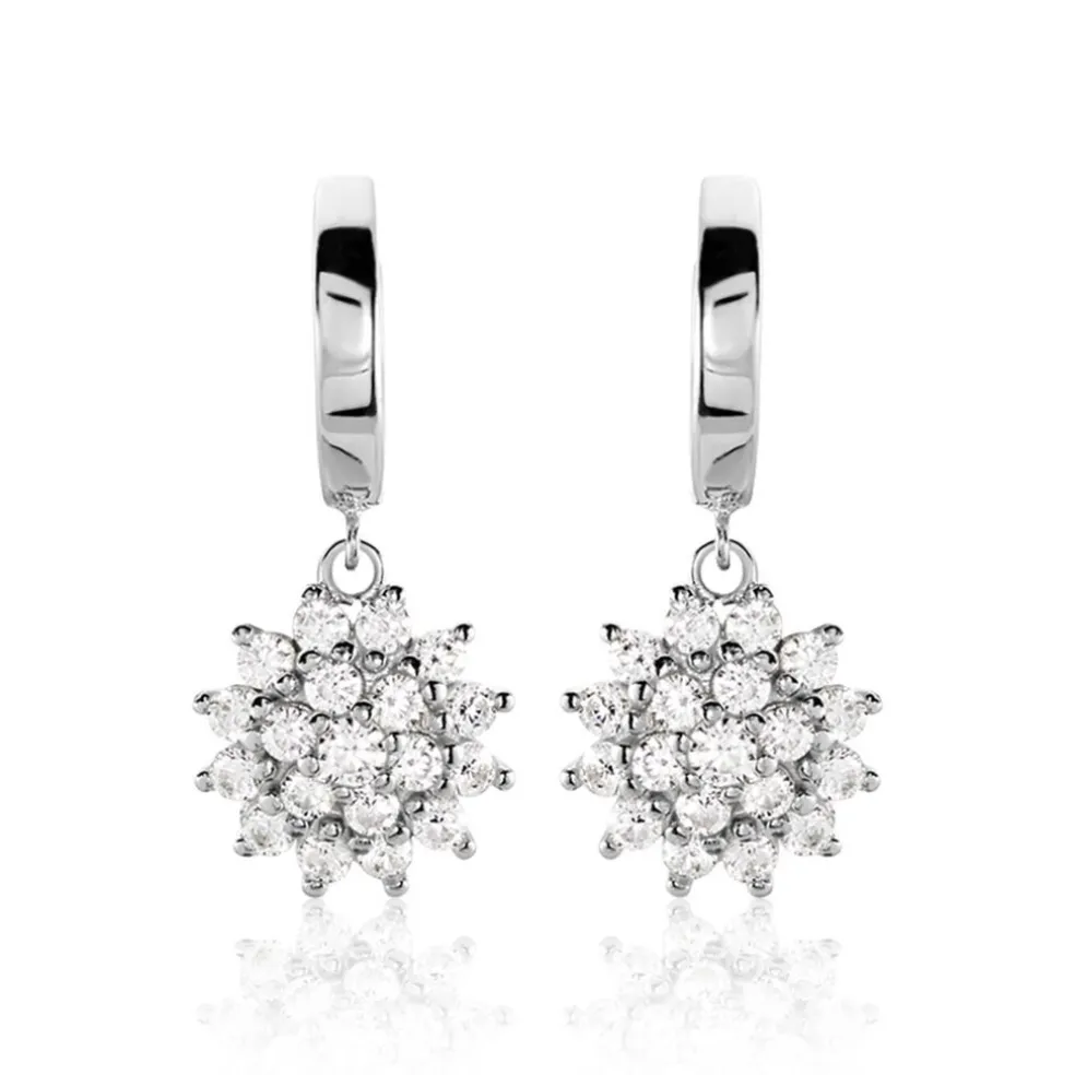 Créoles Argent Blanc Maximille Oxydes De Zirconium