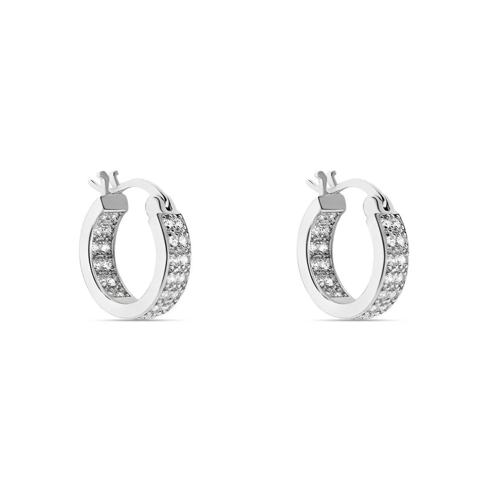 Créoles Argent Blanc Menelas Oxydes De Zirconium