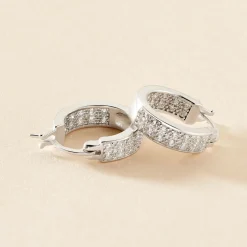 Créoles Argent Blanc Menelas Oxydes De Zirconium