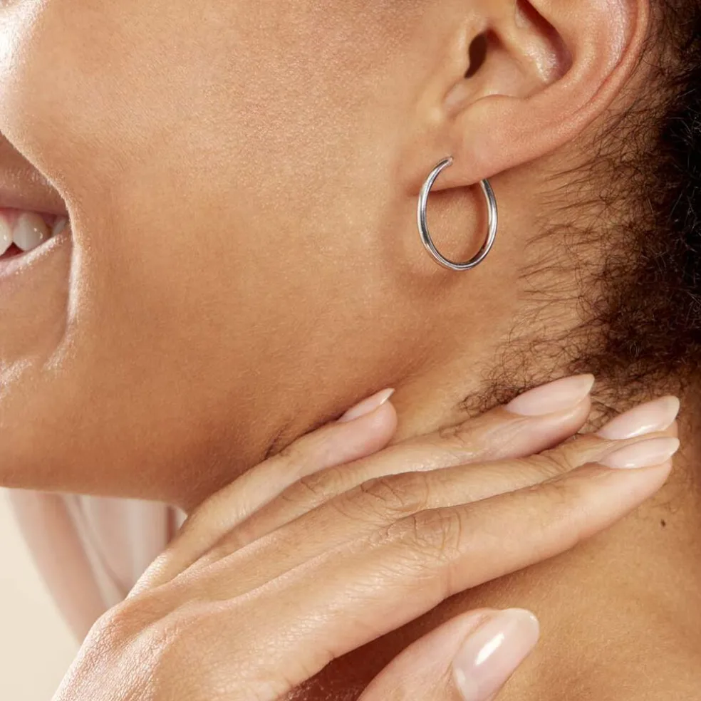 Créoles Argent Blanc Olympia