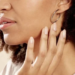 Créoles Argent Blanc Olympia