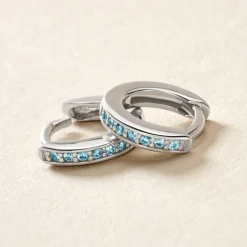 Créoles Argent Blanc Rio Saara Oxydes De Zirconium