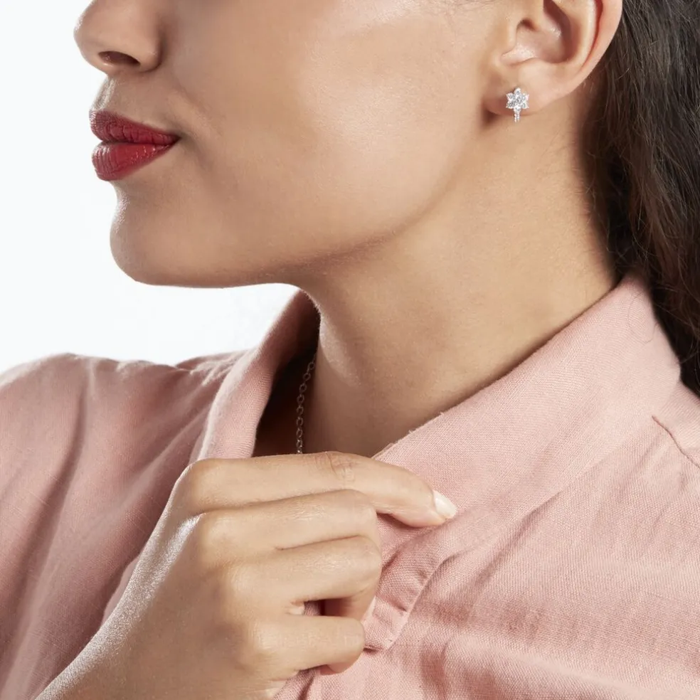 Créoles Argent Blanc Sanz Oxyde De Zirconium