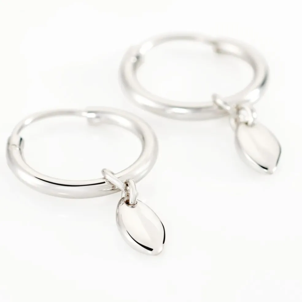 Créoles Argent Blanc Shelia