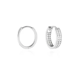 Créoles Argent Blanc Taki Oxydes De Zirconium