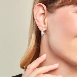 Créoles Argent Blanc Taki Oxydes De Zirconium