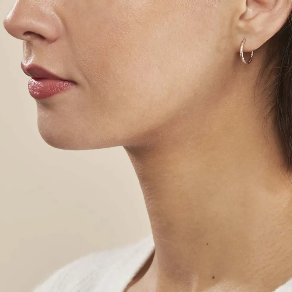 Créoles Argent Rose Agathe