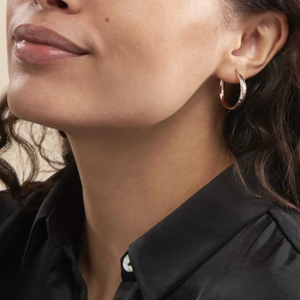 Créoles Argent Rose Ava