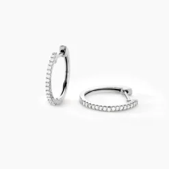 Créoles Aryanna Rondes Or Blanc Diamant