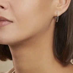 Créoles Aryanna Rondes Or Blanc Diamant