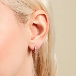 Créoles Aselya Argent Rose Oxyde De Zirconium