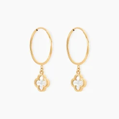 Créoles Bahman Or Jaune Nacre