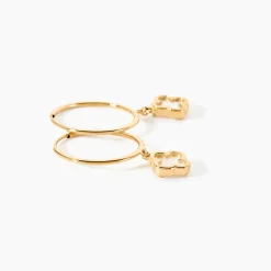 Créoles Bahman Or Jaune Nacre