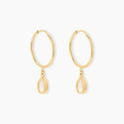 Créoles Bahman Or Jaune Nacre