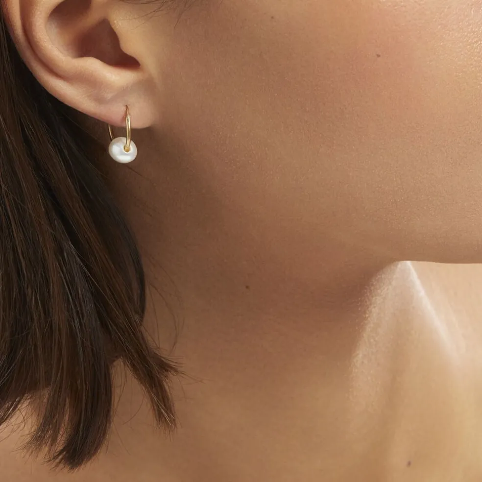 Créoles Baroque Baroques Or Jaune Perle De Culture