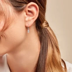 Créoles Baroque Party Argent Blanc Oxyde De Zirconium