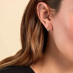 Créoles Beauté Bleutée Or Jaune Topaze Oxyde De Zirconium