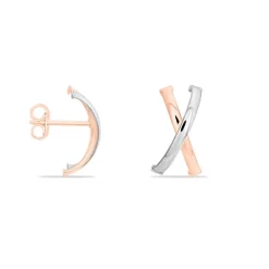 Créoles Bleona Croisees Or Bicolore