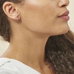 Créoles Bleona Croisees Or Bicolore