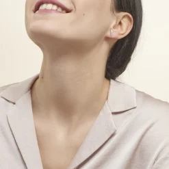 Créoles Callyste Rondes Argent Blanc Oxyde De Zirconium