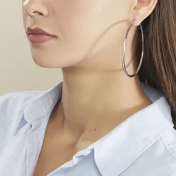 Créoles Carmeline Acier Blanc