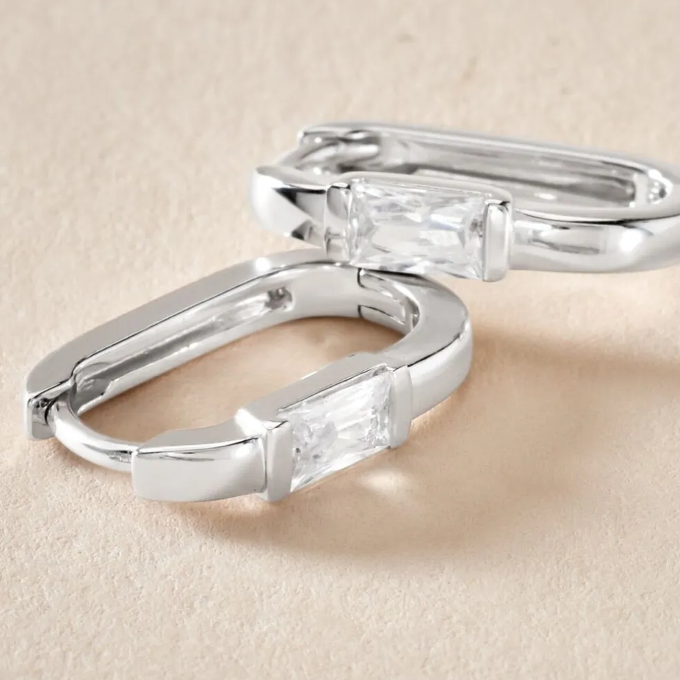 Créoles Celyn Argent Rhodié Oxyde De Zirconium