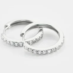 Créoles Classique Argent Blanc Jussi Oxyde De Zirconium